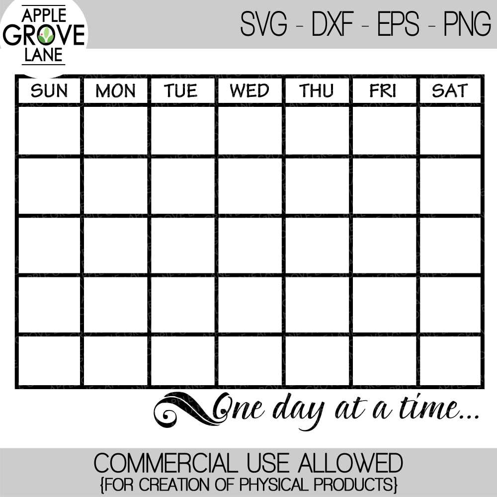 cricut calendar template free