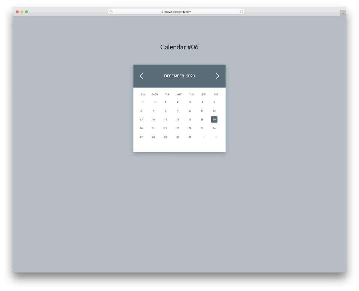 calendar template bootstrap