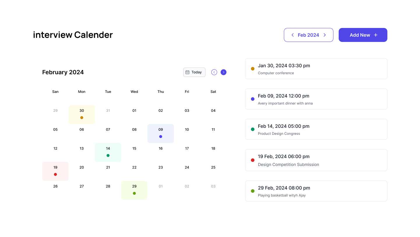 css calendar template