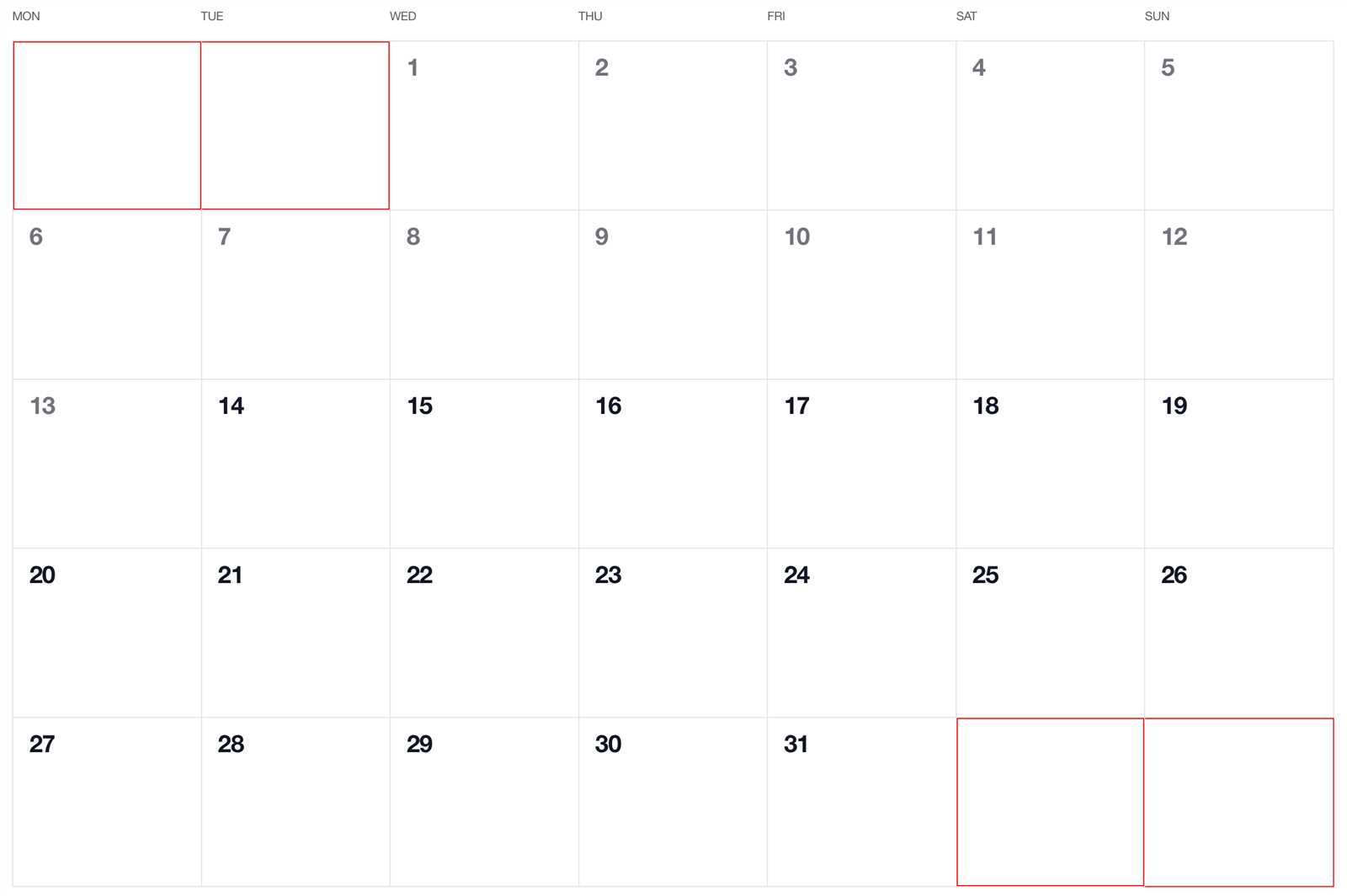 css calendar template