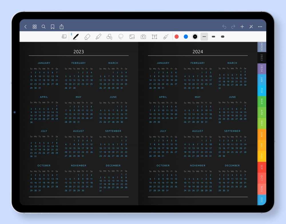 goodnotes free calendar template 2025