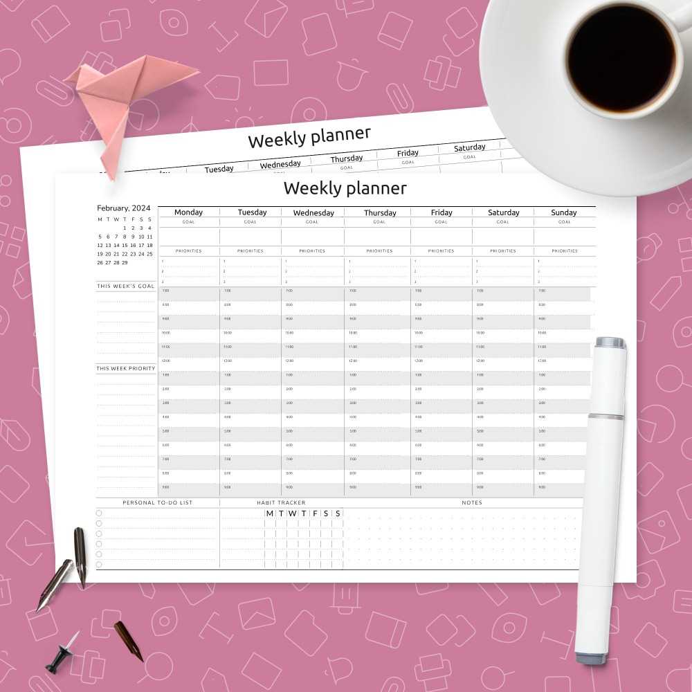 two week calendar template printable