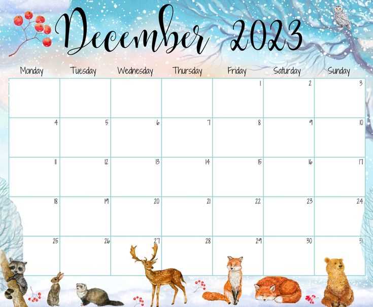 cute december calendar template