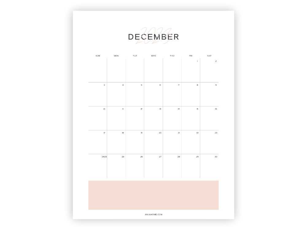 cute december calendar template