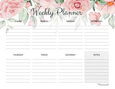 cute weekly calendar template