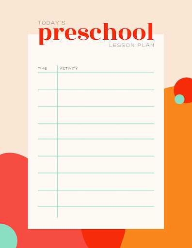 preschool weekly calendar template