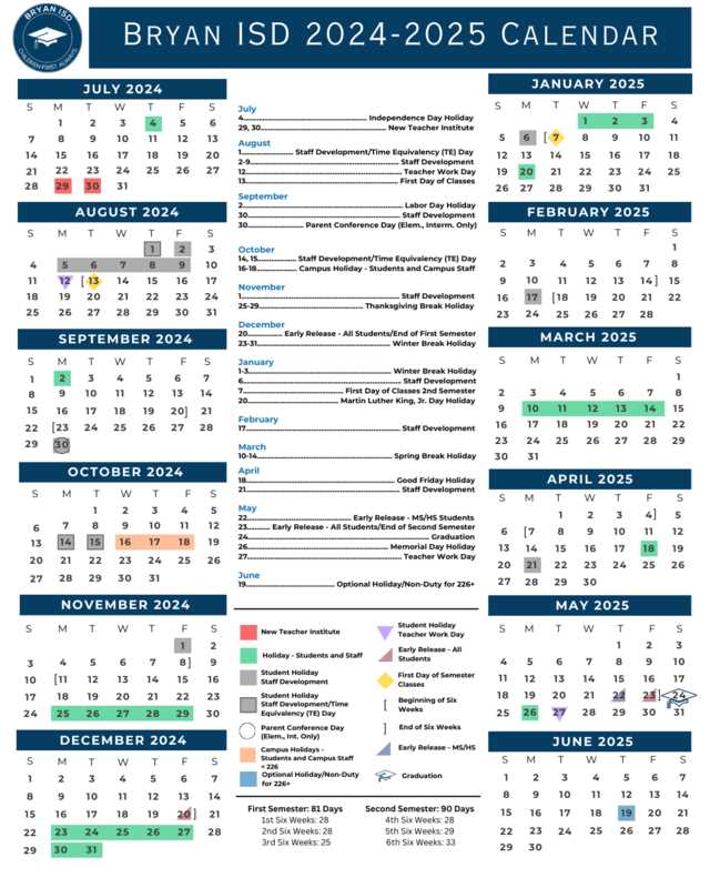 2025 2025 texas school calendar template