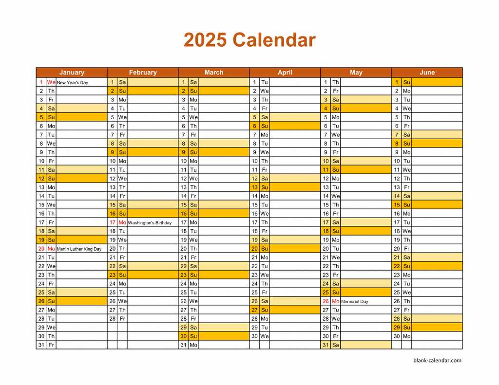 free printable yearly calendar templates 2025