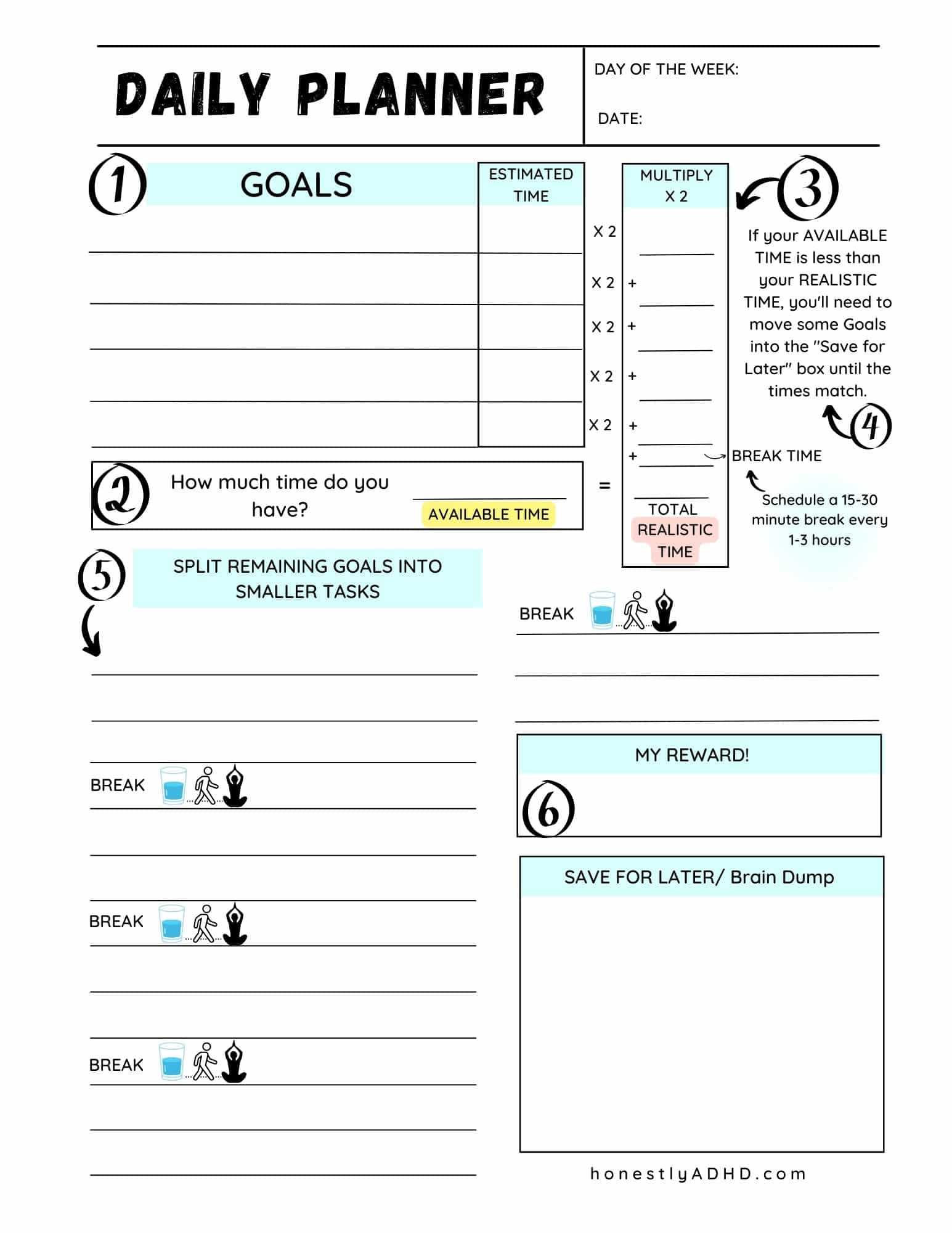 daily agenda calendar template