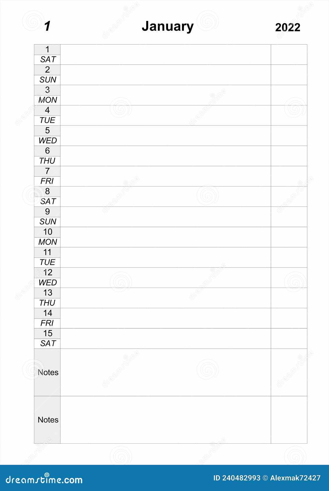 daily agenda calendar template