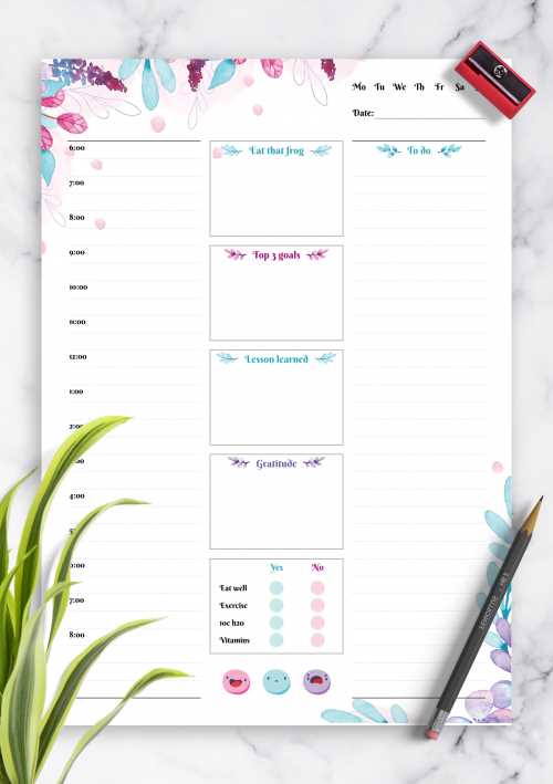 daily calendar by hour template