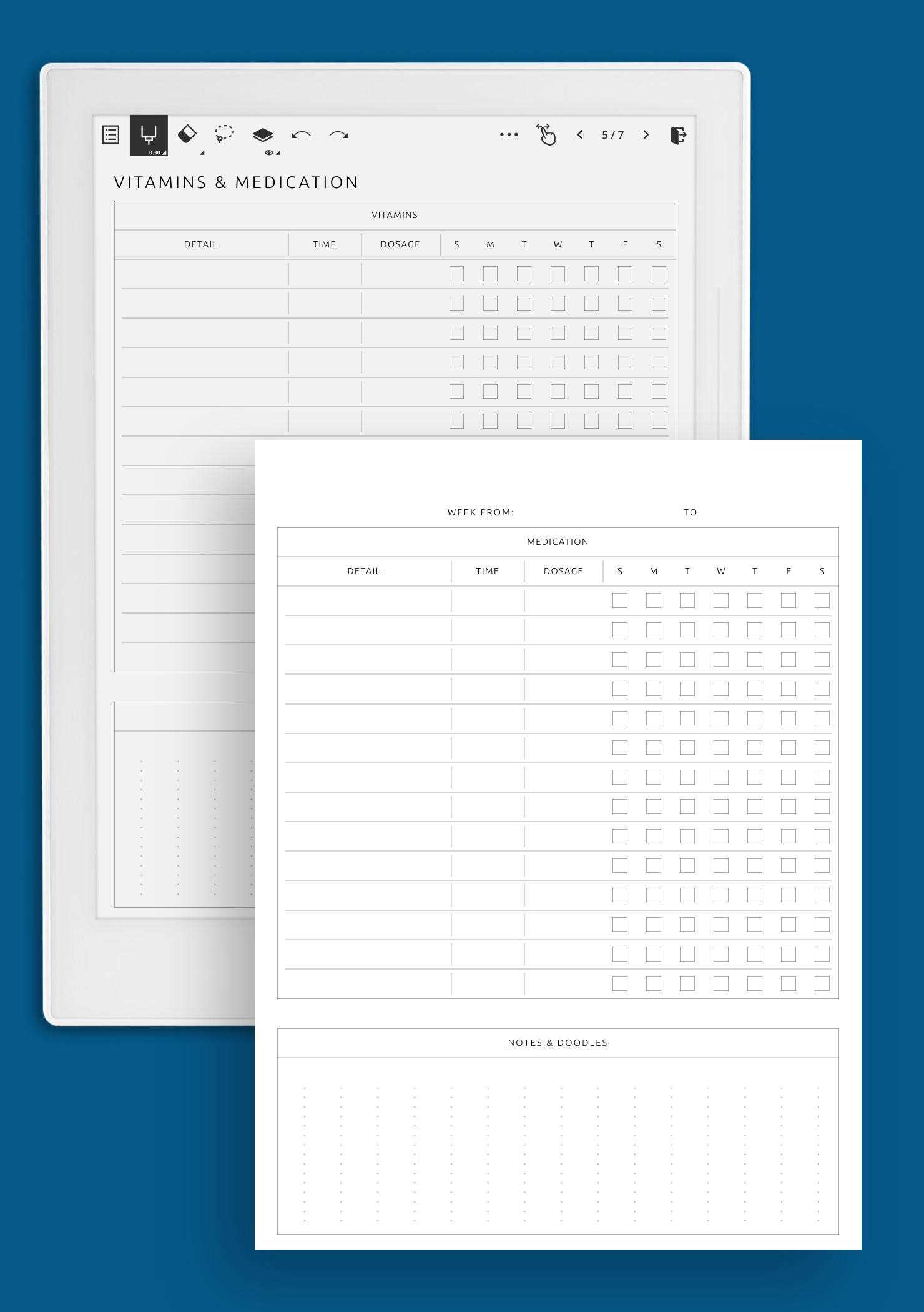 daily medication calendar template