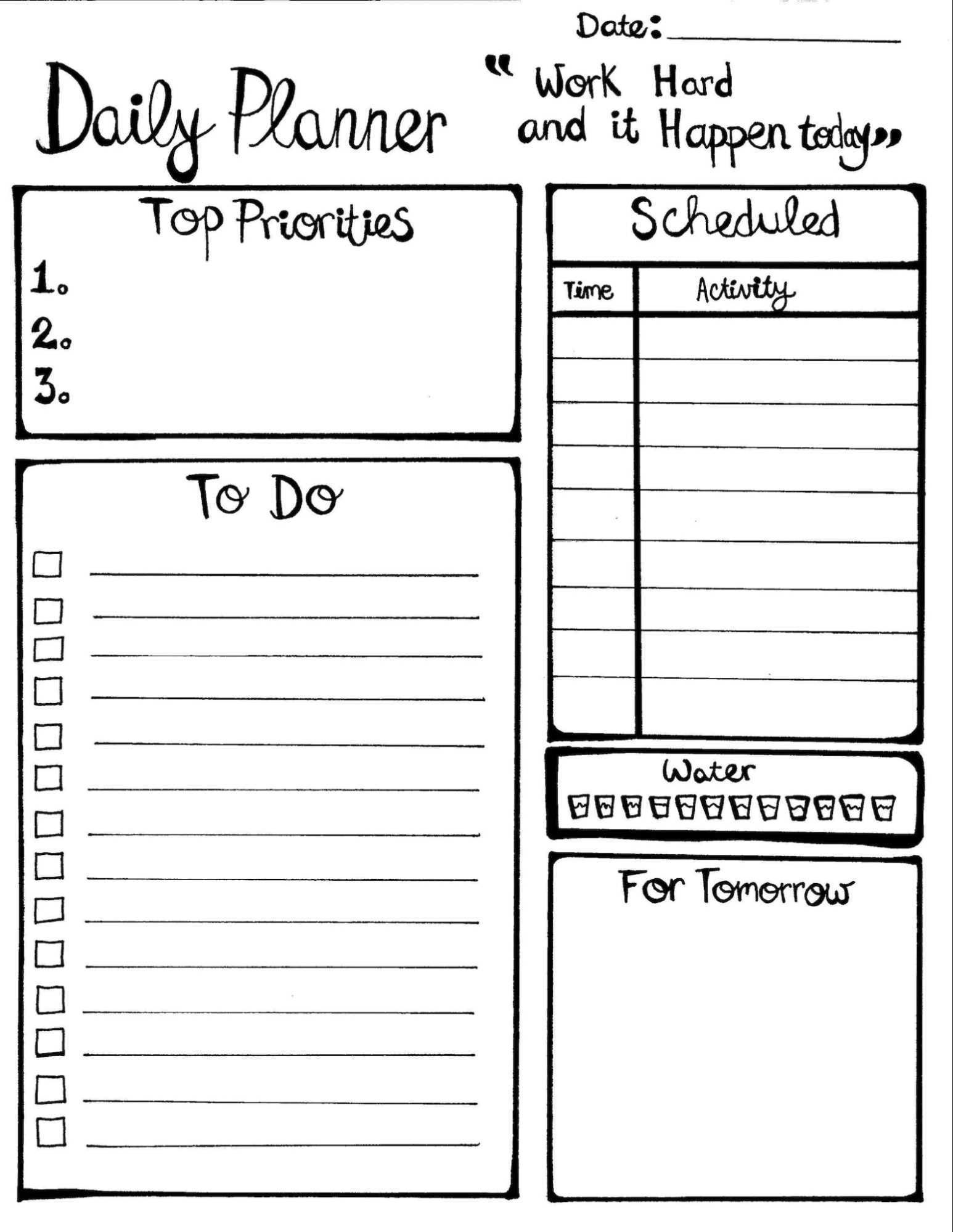 daily schedule calendar template