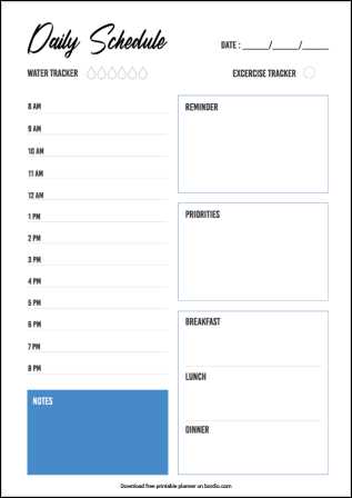 daily time calendar template