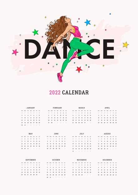 dance calendar template