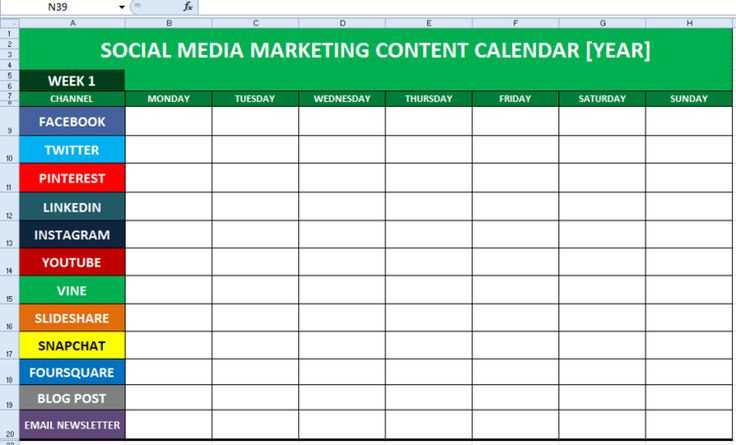 social media publishing calendar template