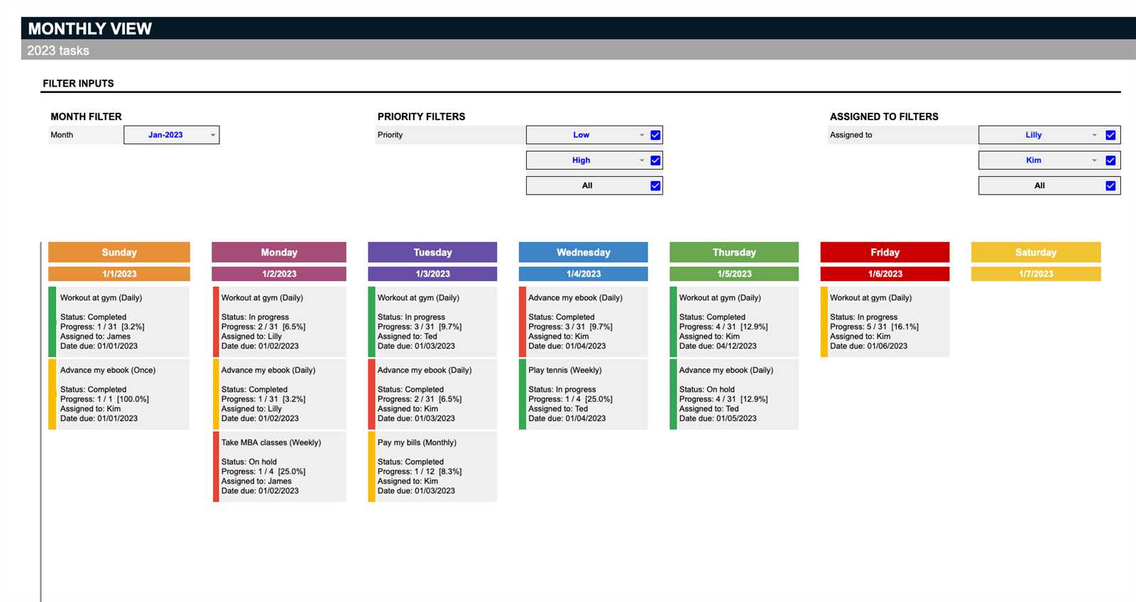 annual work calendar template