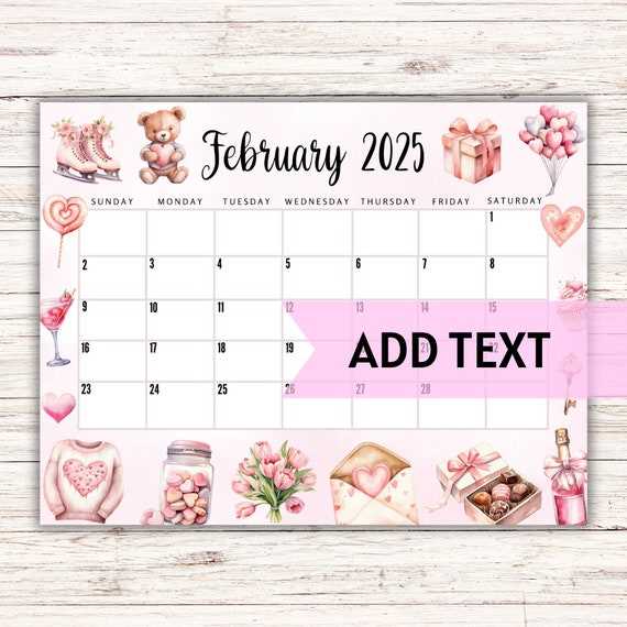 calendar template february 2025 editable