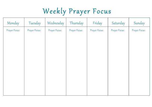 prayer calendar template