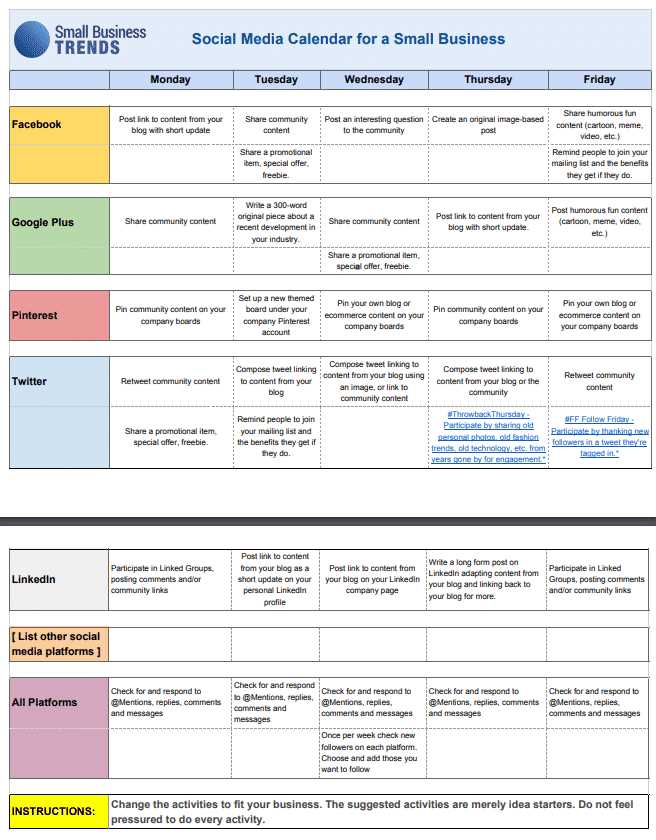 twitter content calendar template