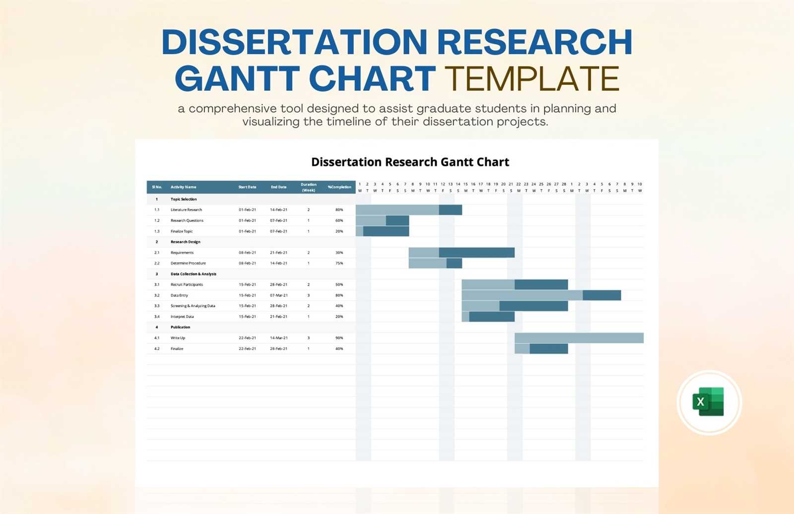 dissertation calendar template