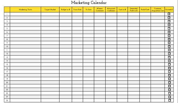 advertising calendar template