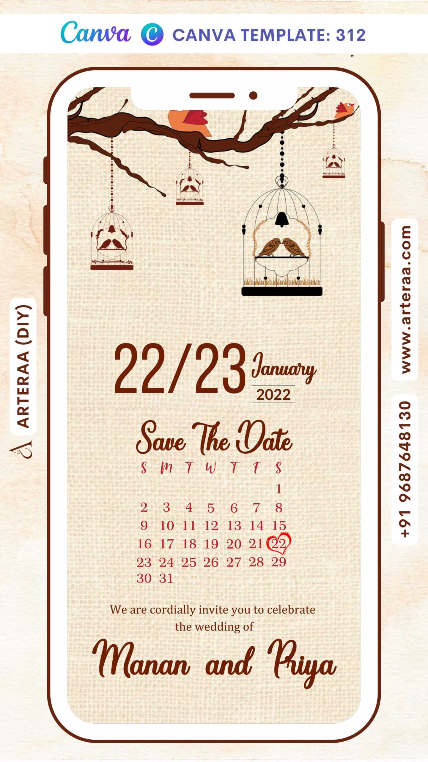 diy save the date calendar template