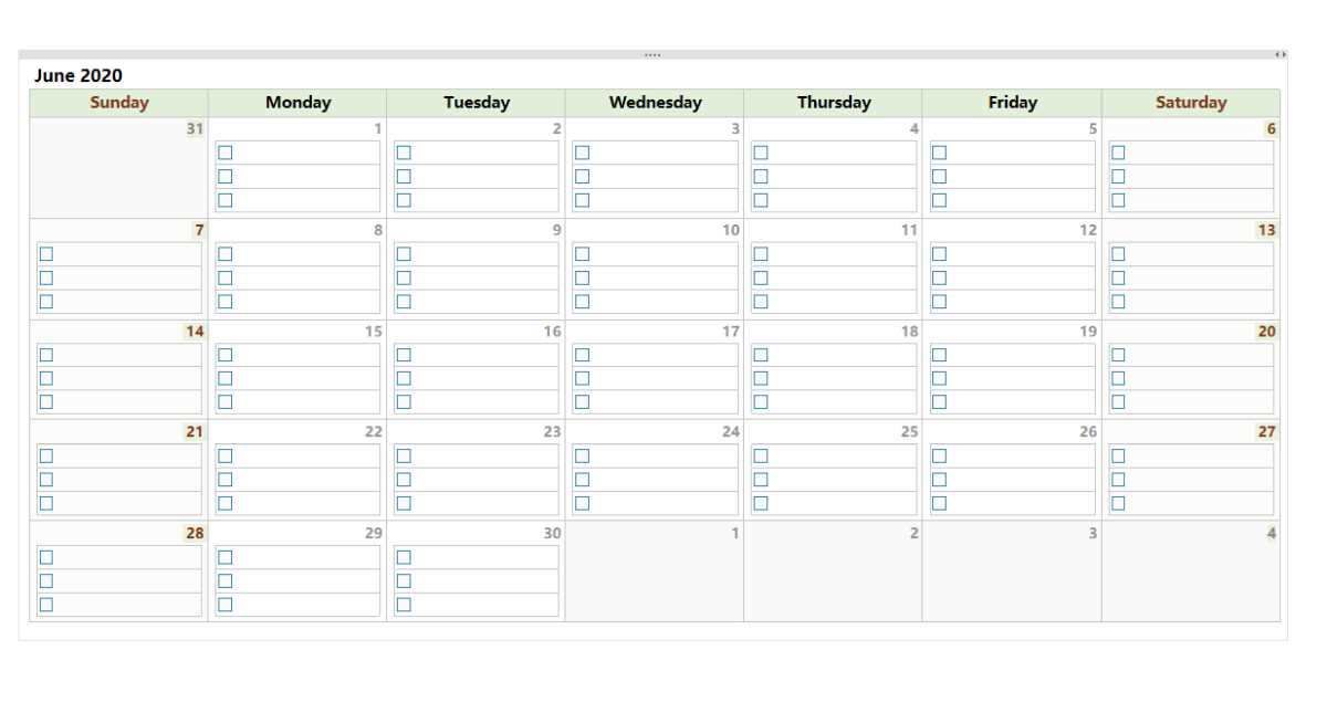 calendar template for onenote