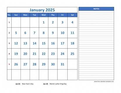 2025 free calendar templates