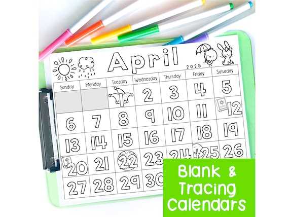 blank april calendar template