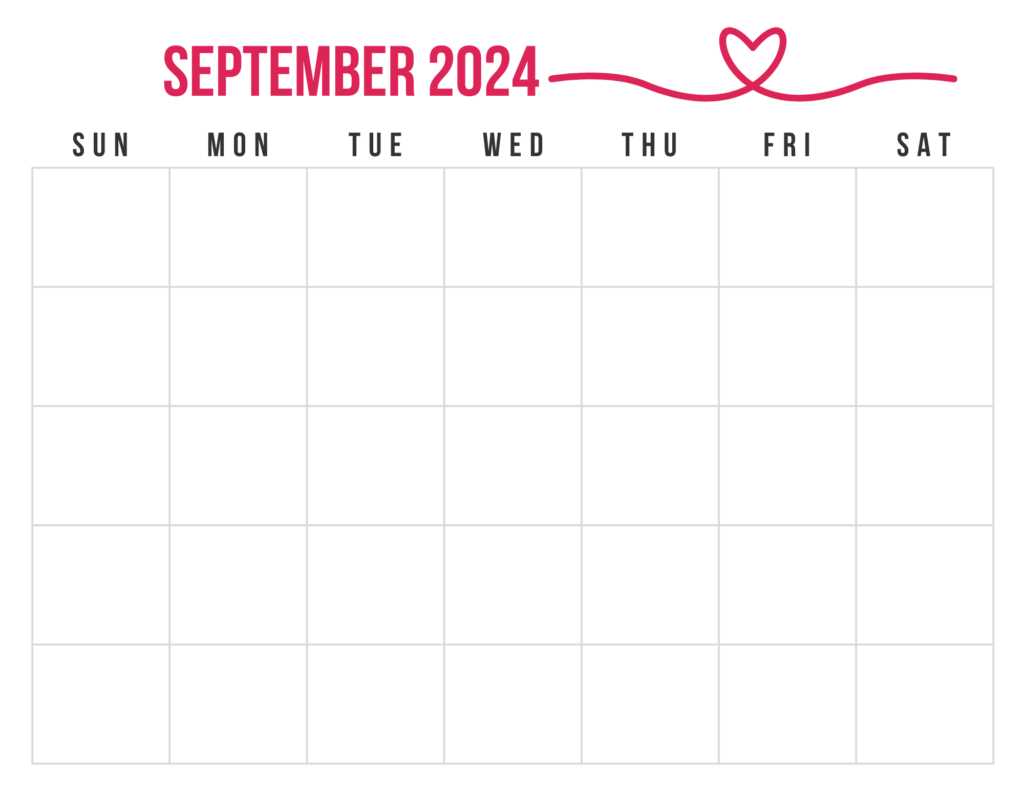 blank september calendar template