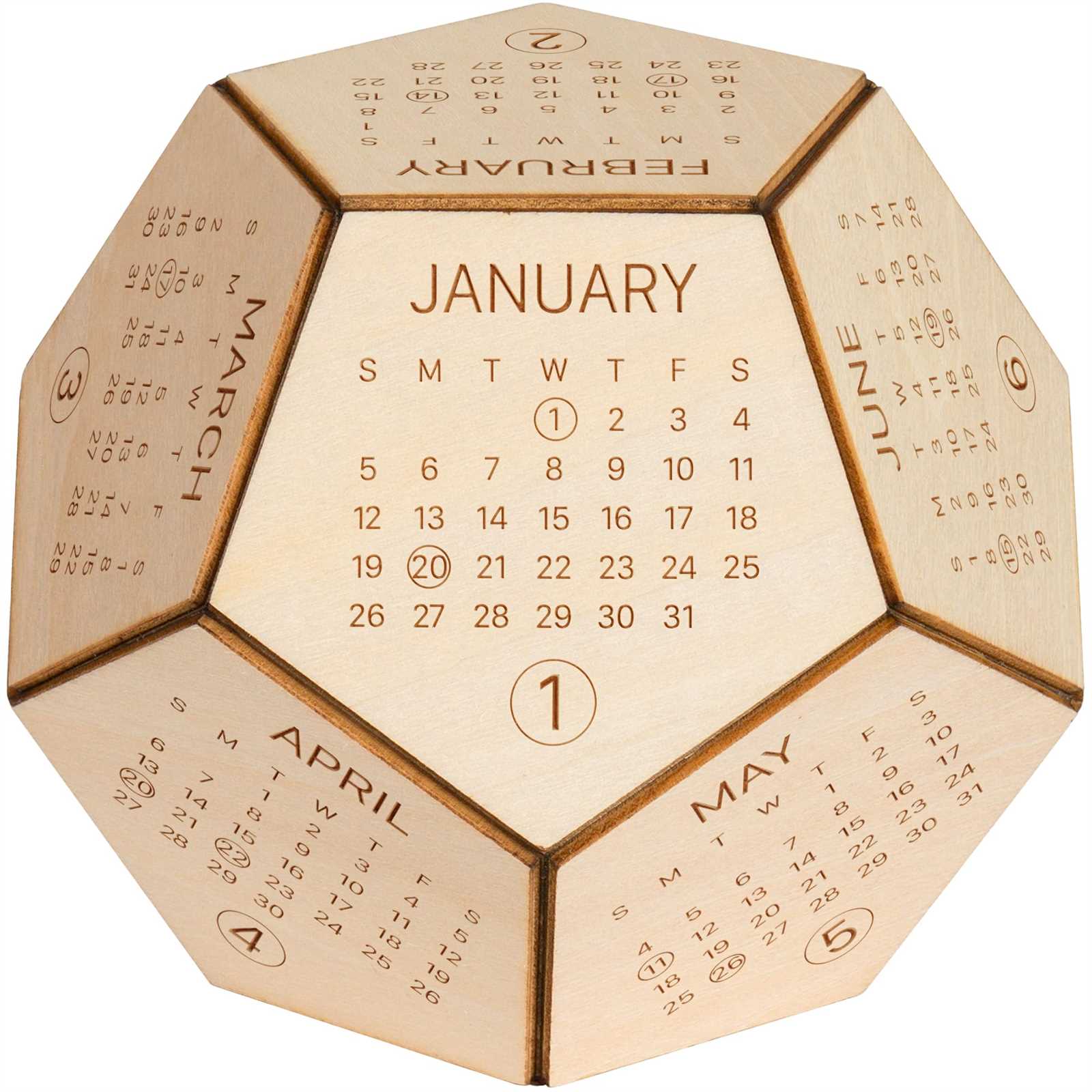 dodecahedron calendar template