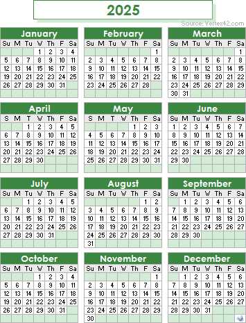 download calendar 2025 template