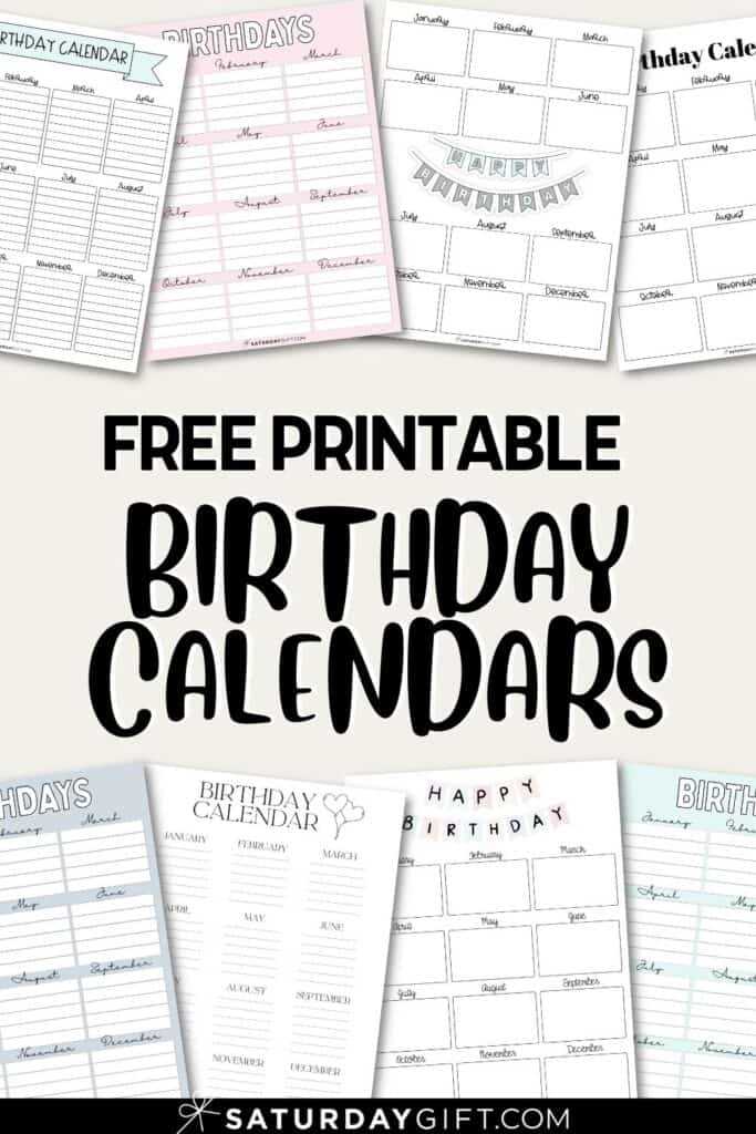 downloadable birthday calendar template