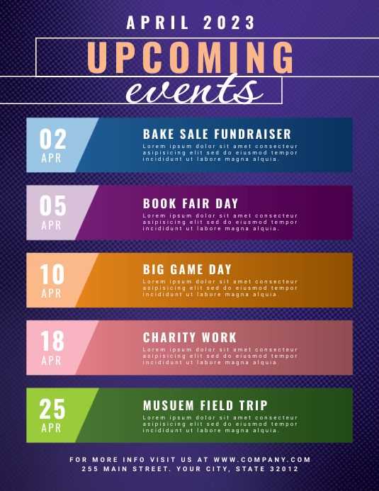 event calendar flyer template