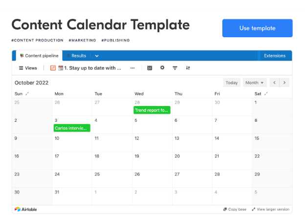 dropbox calendar template