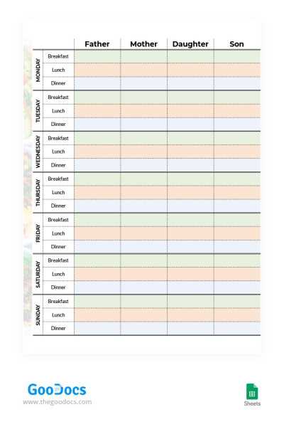 printable family calendar template