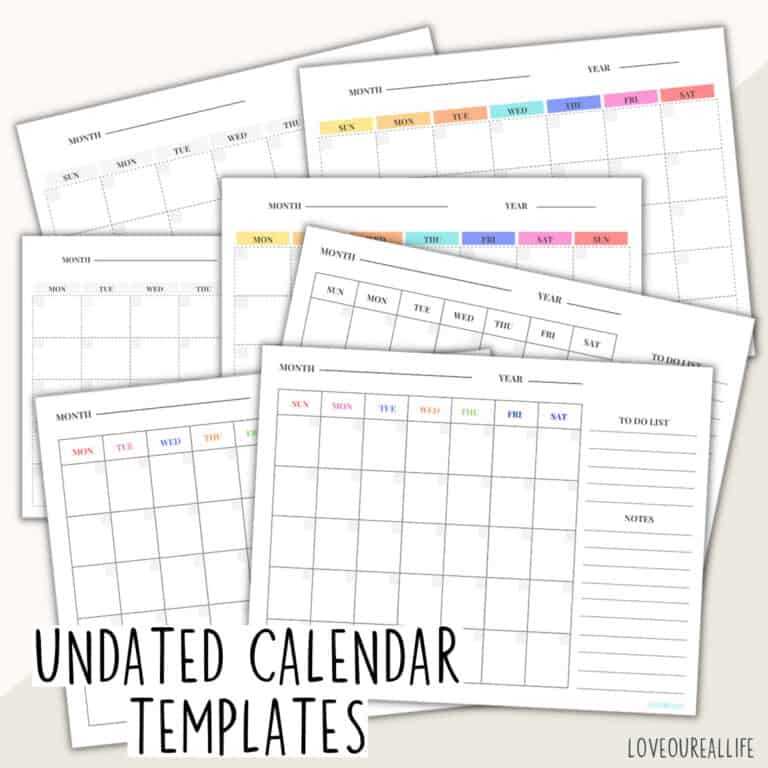 5x7 photo calendar template