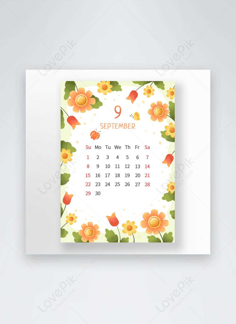 september calendar template editable