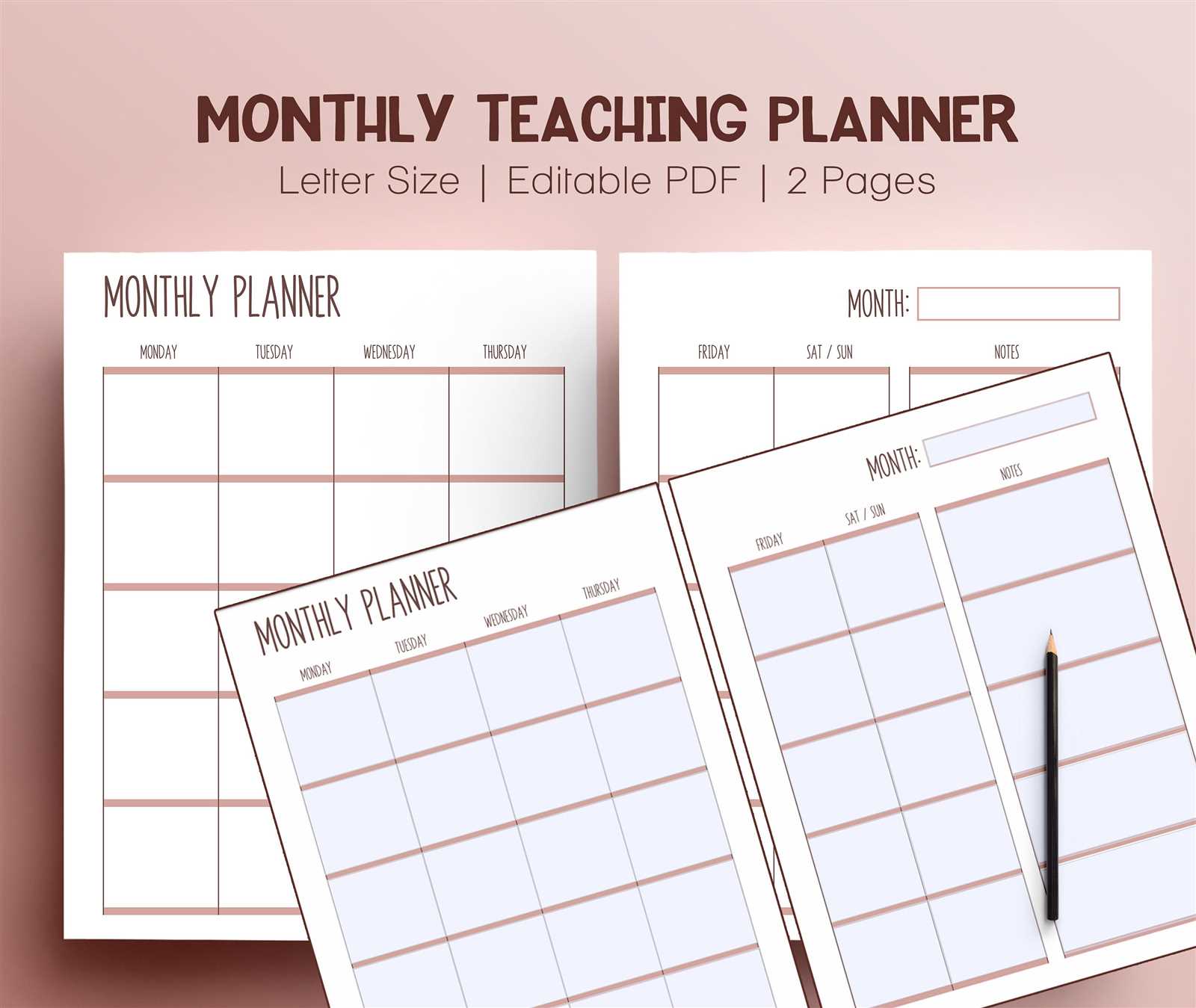 teacher planning calendar template