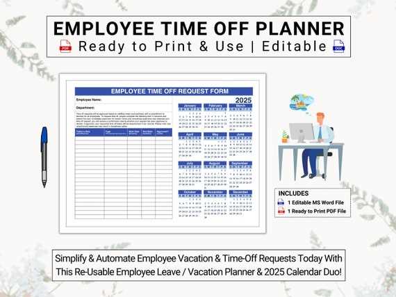 employee vacation calendar template 2025