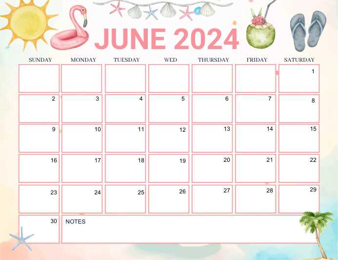 calendar template june