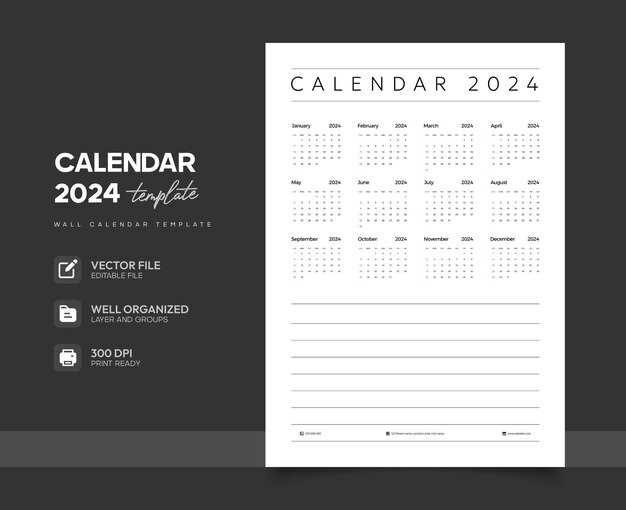 minimalist calendar template