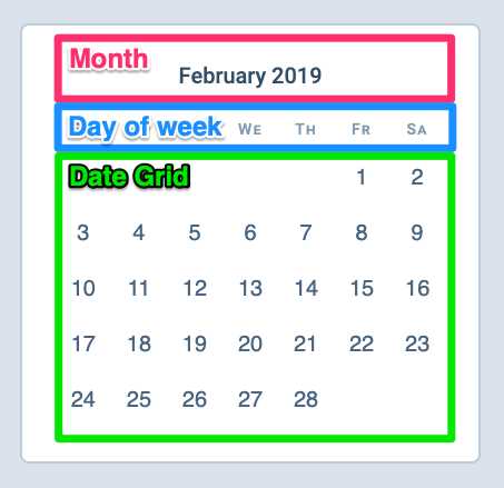 css calendar template