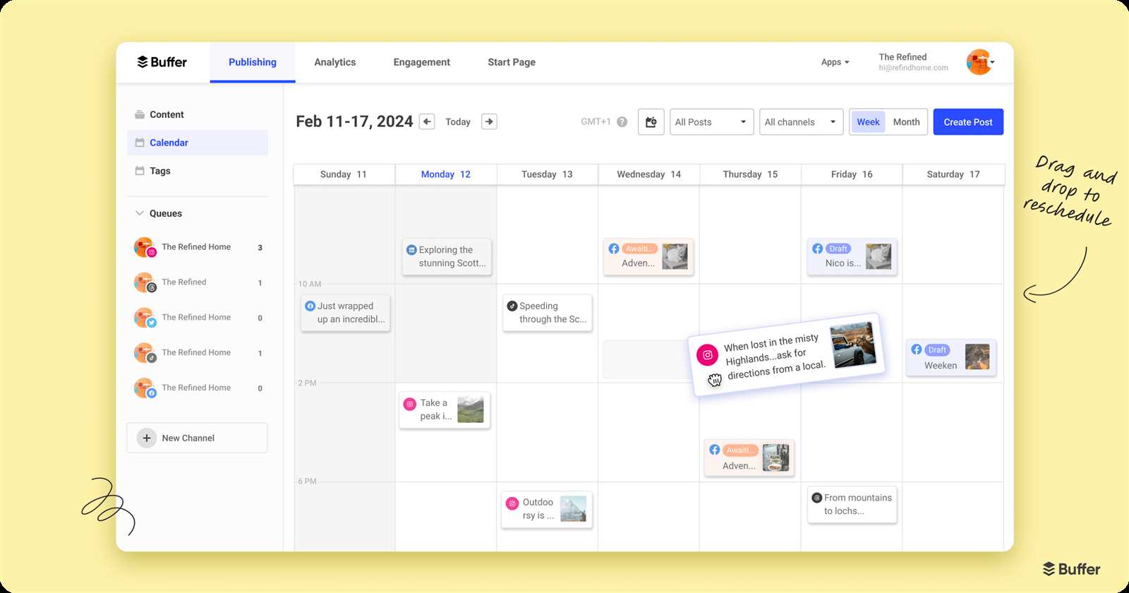 easy social media calendar template