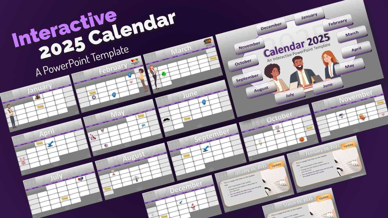 2025 calendar template powerpoint