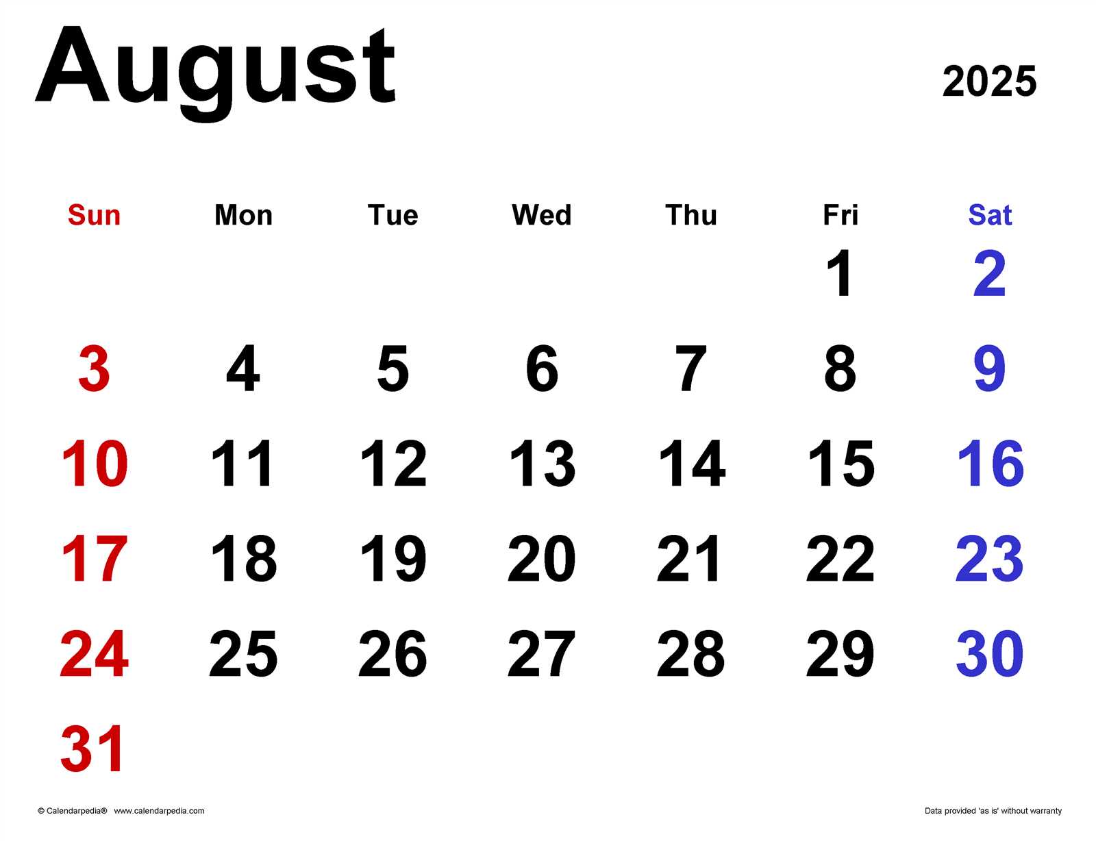 editable calendar template august 2025