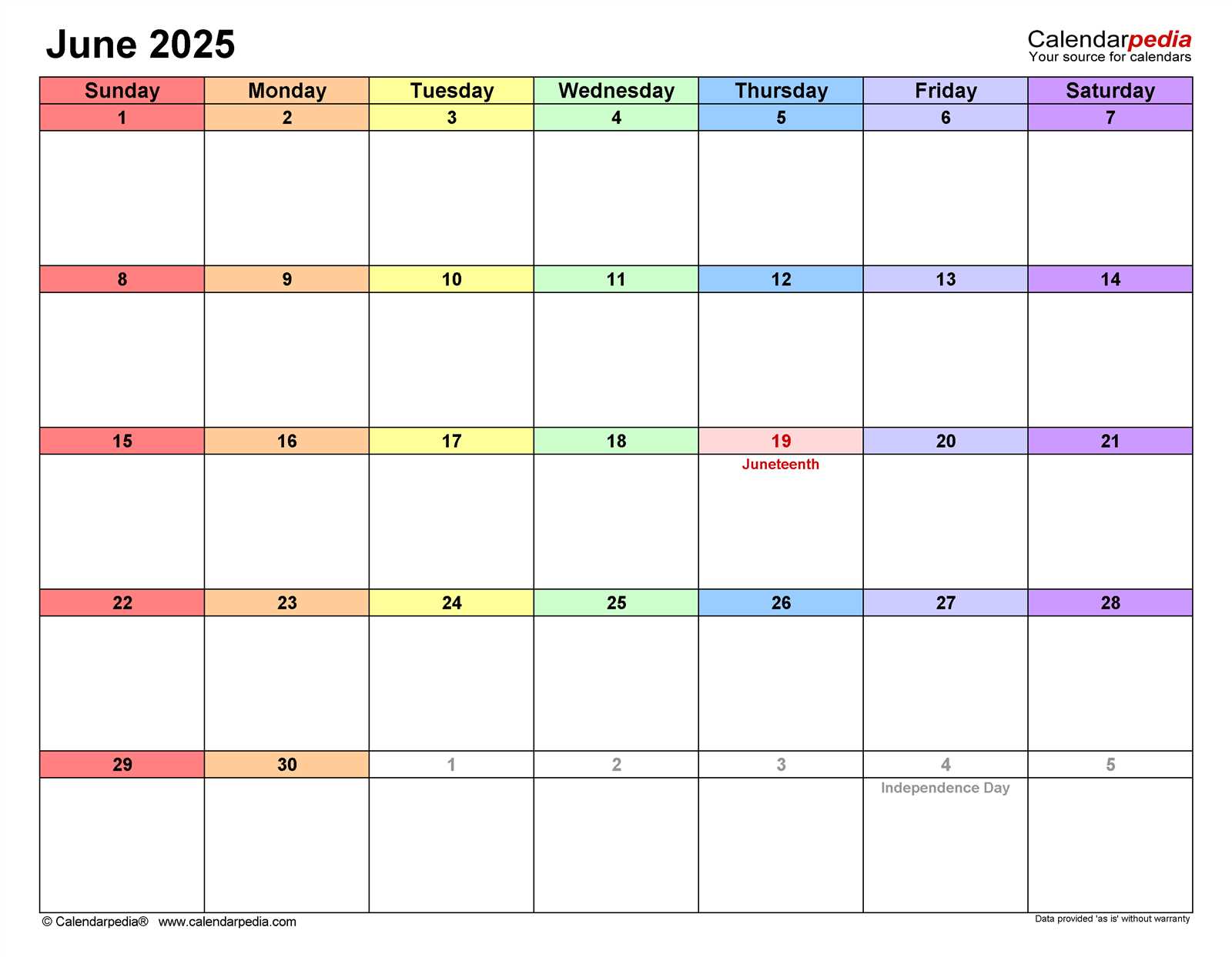 editable calendar template june 2025