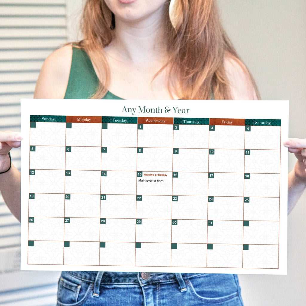 editable calendar template