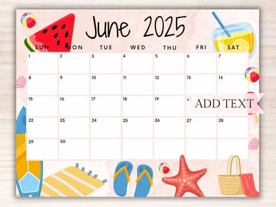 editable june 2025 calendar template